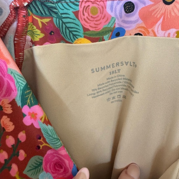 Summersalt The Ruffle Backflip Rifle Paper print 18 LONG TORSO. Worn once. - Picture 4 of 5